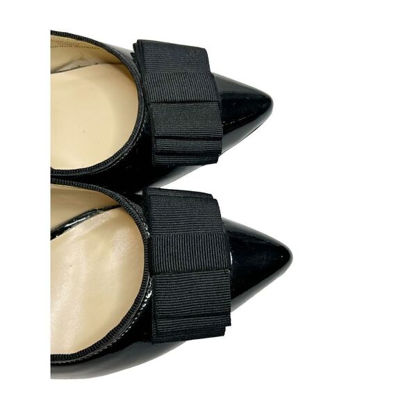 Adrienne Vittadini Shaniya black patent leather pointed toe sling back heels siz - Picture 5 of 16